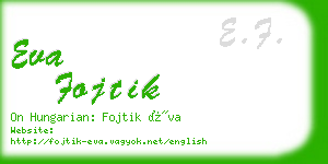 eva fojtik business card